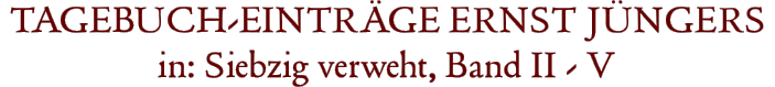 TAGEBUCH-EINTRGE ERNST JNGERS