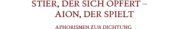 STIER, DER SICH OPFERT –